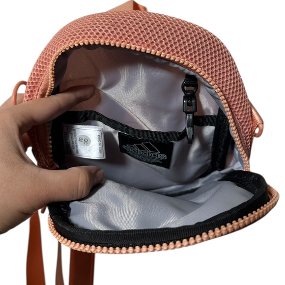 Adidas Mini Backpack Rose Mesh Sporty Adjustable Strap Small Bag Women - Picture 7 of 8